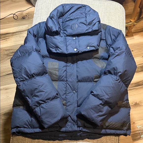 Lululemon‎ Wunder Puff Jacket Goose Down Wordmark True Navy sz12 - Picture 4 of 15